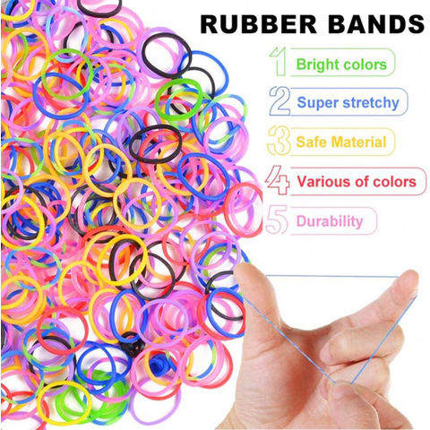Sexy Sparkles 300 Pcs Rubber Bands DIY Loom Bracelet Making Kit with Hook  Crochet and S Clips (White and Black)
