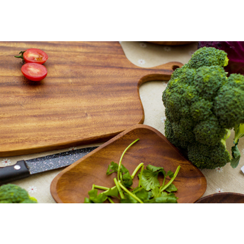 Planche à Découper Carrée Pratique avec Poignée - Planches à Découper en Bois pour Cuisine Professionnelle
