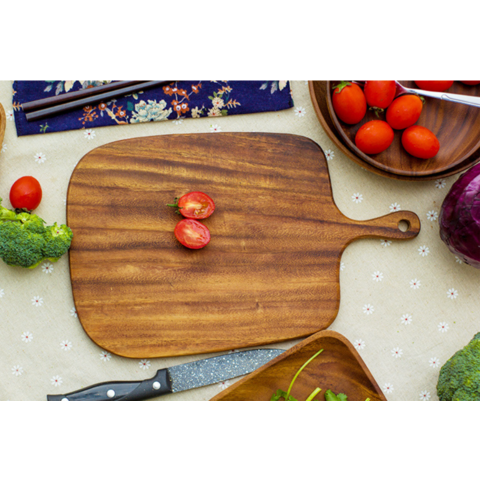 Planche à Découper Carrée Pratique avec Poignée - Planches à Découper en Bois pour Cuisine Professionnelle