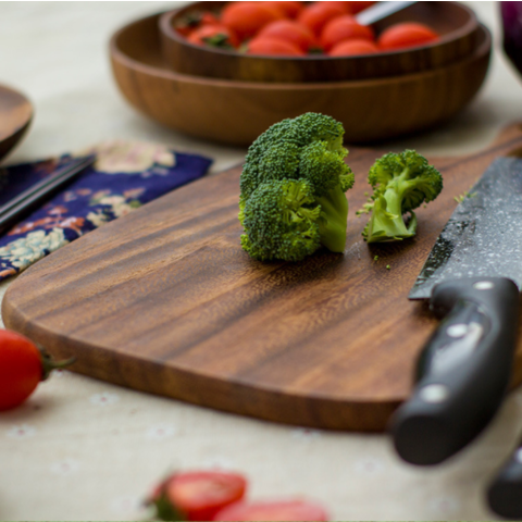 Planche à Découper Carrée Pratique avec Poignée - Planches à Découper en Bois pour Cuisine Professionnelle