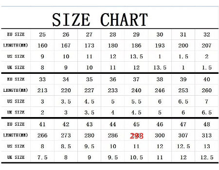 shoes size to eu