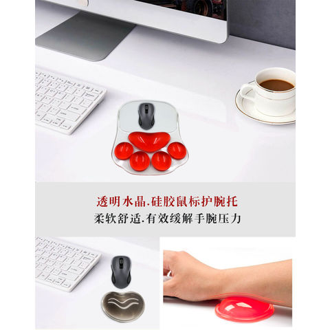 Clear Gel Computer Mouse Pad Soft Silicone Wrist Rest Mouse Mat for Working