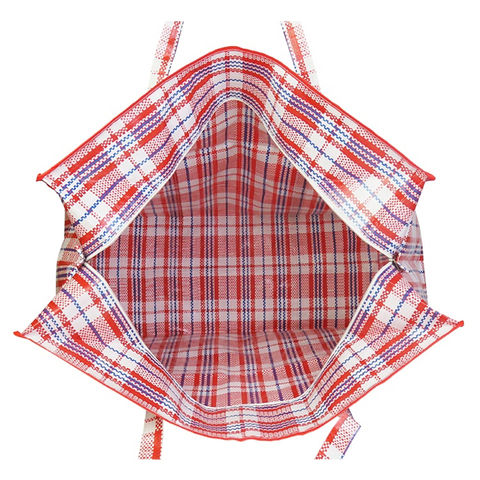 jumbo plastic checkered storage laundry shopping bags w. zipper