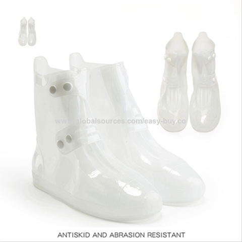 White transparent silicone shoes waterproof cover rainboots long rainy