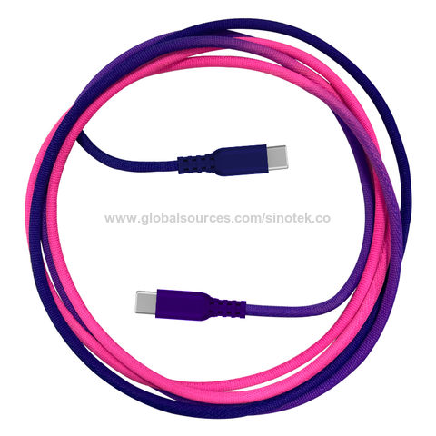 High quality Rainbow Nylon Braided Type C cable USB Data cable