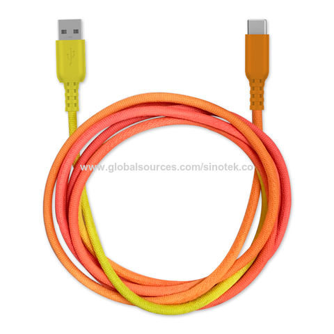 High quality Rainbow Nylon Braided Type C cable USB Data cable