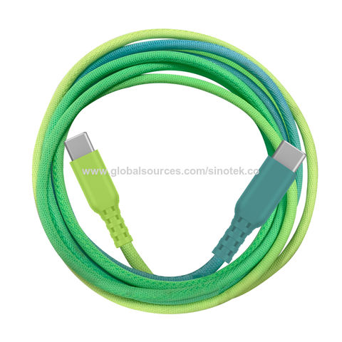 High quality Rainbow Nylon Braided Type C cable USB Data cable