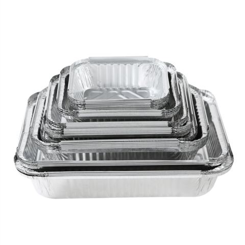 Disposable Restaurant Takeout Fast Food Aluminum Takeaway Food Baking  Dishes Plates Tray Box Foil Containers with Lid - China Aluminum Foil Food  Container, Aluminum Coil