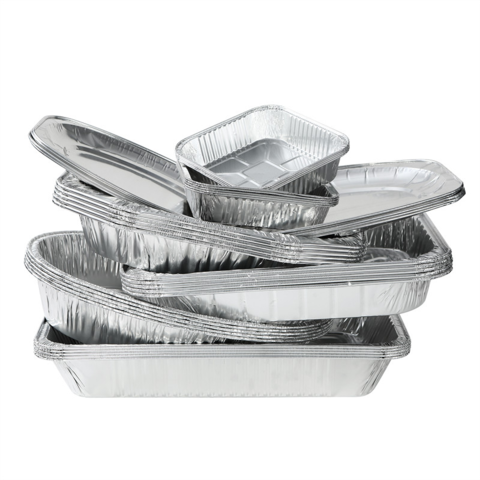 China Bandejas de papel de aluminio desechables de comida rápida con tapas  Fabricantes