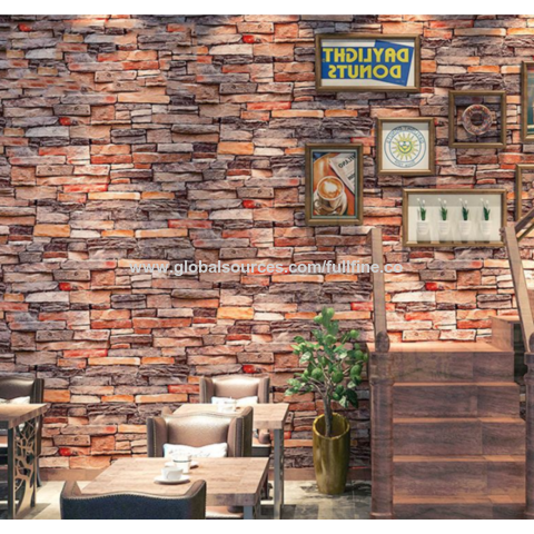 Buy Stone Brick Wallpaper 3D PVC Wall Stickers Paper Self Adhesive