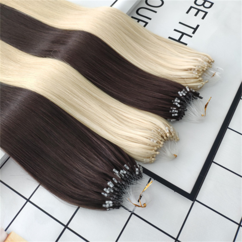 Remy Micro Beads Hair Extensions In Nano Ring Links Human Hair