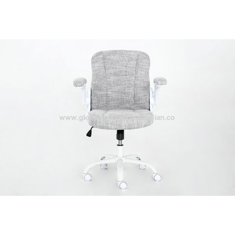 Silla ergonómica de oficina con respaldo plegable metal blanco