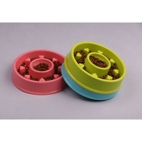 Pets Dog Puppy Plastic Fun Feeder Slow Bowl Puzzle Bowls Maze Food Water  Dish