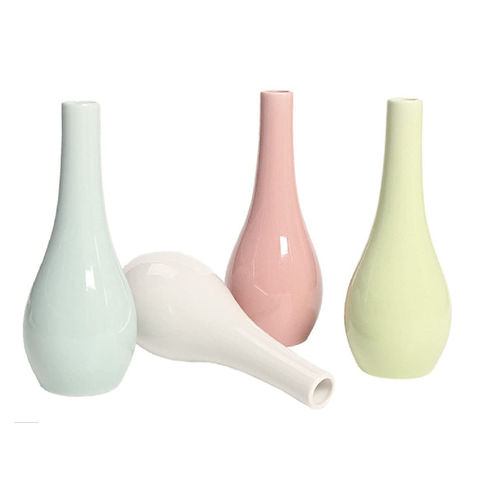 Set Of 4 Color Ceramic Vases Glaze Bud Vase Ceramic Flower Vase