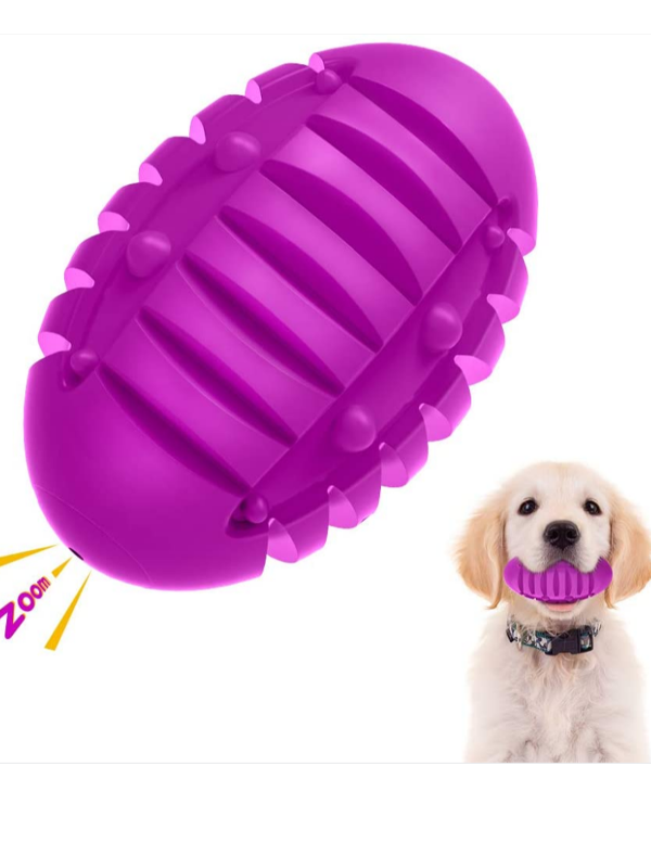 Cyan Indestructible Dog Toy, Non-toxic Natural Rubber Squeaky Dog Toy,  Sturdy Toothbrush For Dogs - Fun To Chew, Hunt And Fetch