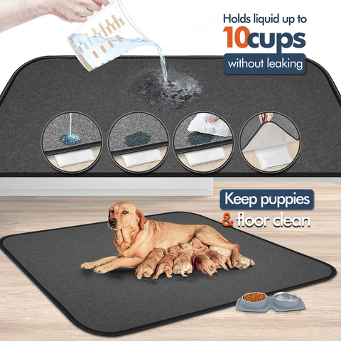 Dog Feeding Mats for Food and Water - 36 x 24 Extra Large - Silicone Non  Slip