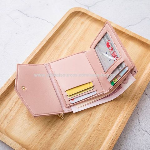 Women's Short Wallet Girl Card Holders Coin Purse Square Trifold