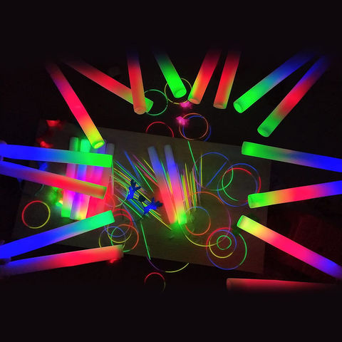 PERSONALIZED 18 Multicolored Glow Sticks, LED Foam, Flashing, 3 modes 100  pcs 