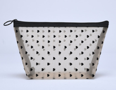 ODM Custom mesh nelon love cosmestic bag Portable lipstick envelope travel wash storage bag 6 set supplier