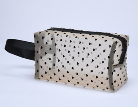 ODM Custom mesh nelon love cosmestic bag Portable lipstick envelope travel wash storage bag 6 set supplier