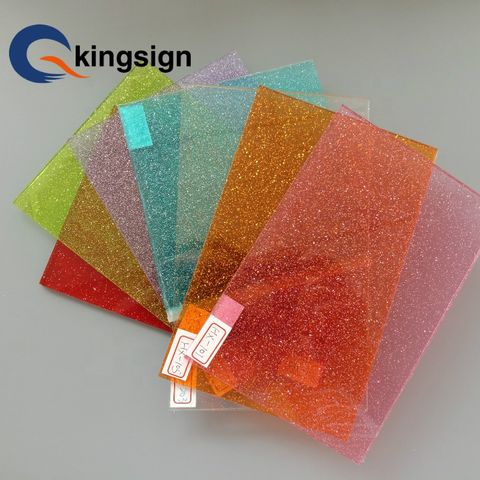 3MM Thickness 2PCS Double-sided Irregular Glitter Crystal Sequins Acrylic  Sheet/Plexiglass/PMMA For DIY Crafts/