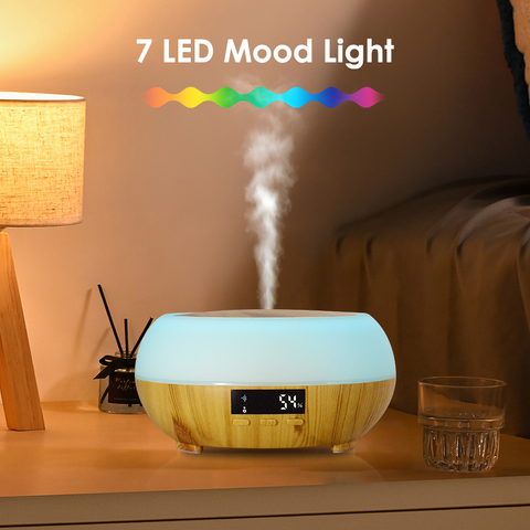 Humidificador + Difusor de Aromas Inteligente Marrón Oscuro WiFi