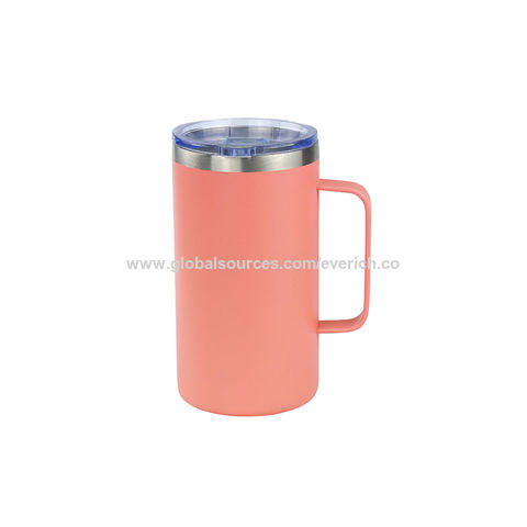 Double Layer Anti-scalding Stainless Steel Cups Plastic Handle Coffee Milk  Mug Tea Drinks Water Cup for Home Office Tumbler