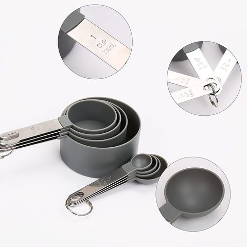 10pcs Black set plastic measuring spoons Baking measuring spoons Household  weighing tool spoons Measuring cup