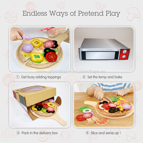 1 Set Wooden Pizza Toy Pretend Play Realistic Educational Kids Kitchen  Simulation Fruit Hamburger Food Playset Children Gifts - AliExpress