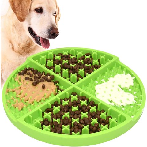 Dog Licking Mat Puppy Chew Toys Interactive Dog Toy Games Cage Slow Feeder Bowl for Crate Pet Aggressive Chewers Kennel Blue, Size: 13cmx7cm