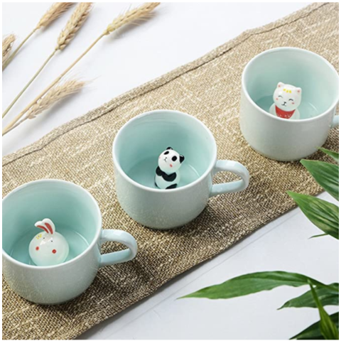 Hanging Water Cup Set Ceramic Mug Coffee Cup And Saucer Set Milk