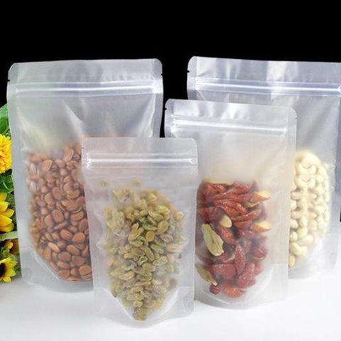 Resealable Ziplock Bags, Stand Up Pouch Clear Transparent Plastic