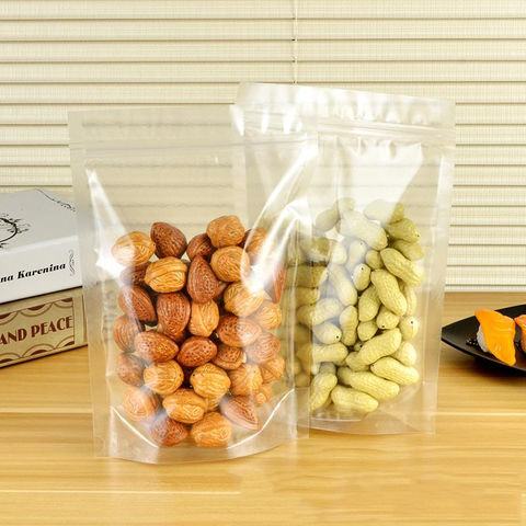 Resealable Ziplock Bags, Stand Up Pouch Clear Transparent Plastic