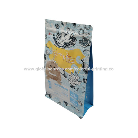 4 Side Seal Bag Wholesale Quad Seal Pouch with Zipper for Pet Food