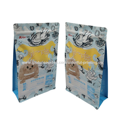 4 Side Seal Bag Wholesale Quad Seal Pouch with Zipper for Pet Food