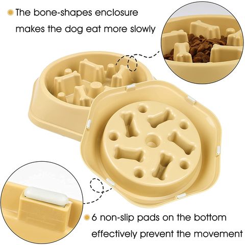 Bone Shape Pet Slow Feeder Anti-choke Slow Food Bowl Puzzle