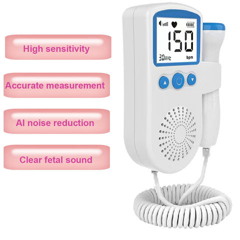 Portable Ultrasound Fetal Doppler Baby Heartbeat Monitor Pregnancy