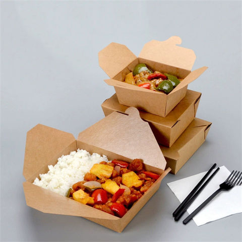 3 Pcs/Lot Disposable Lunch Box Printable Square Paper Bowl Fitness Meal  Takeaway Packing Box Food Packaging Fast Food Box - AliExpress