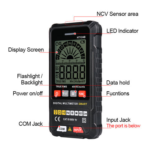 Multimetro Digital Profesional Trms Ncv De 6000 Cuentas Lcd