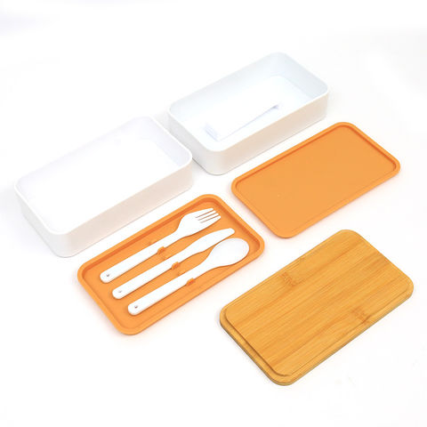 New Eco-Friendly Bamboo Fiber Bento Plastic Lunch Box with Bamboo