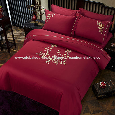 Buy Wholesale China Luxury 100% Cotton Embroidery 400 Thread Count Sheet  Bedding Set Wedding Bed Set Bed Linen & Hotel Bedding Sets at USD 43.92