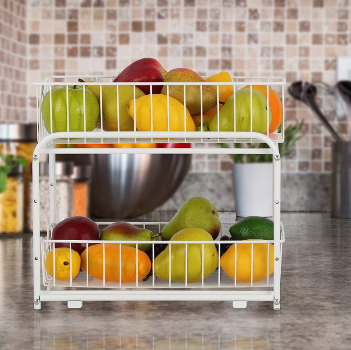 New Portable 2-tier Basket Drawers Organizer 2-Tier Under Sink Cabinet  Organizer with Sliding Storage Drawer