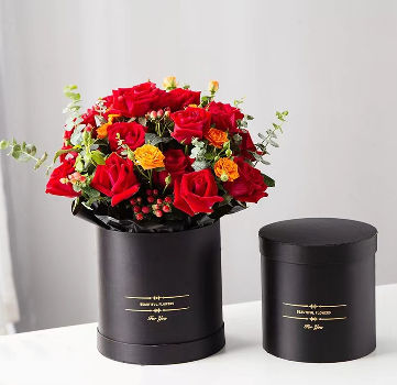 Source Luxury round hat box wholesale/velvet flower gift box on m