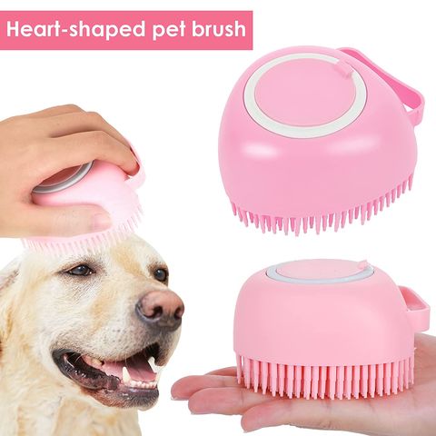 Dog Cat Bath Brush Comb Silicone Rubber Dog Grooming Brush