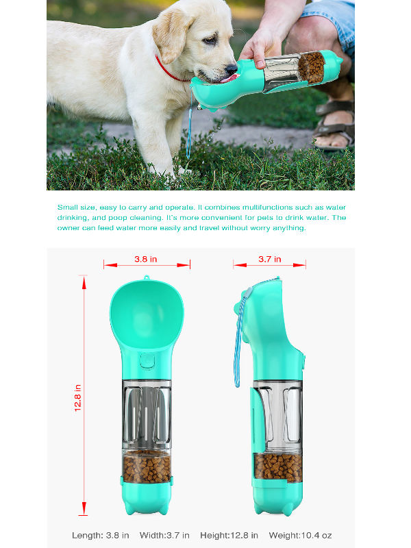 2 In 1 Pet Water Cup Segment Design Green Dog Walking Portable Drinking Cup  Dog Feeding Supplies Pet Supplies Dog Walking Water Feeder Pets Products