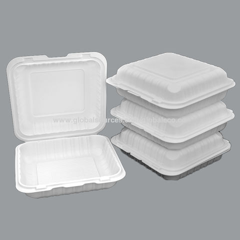 2-Compartment Taco Container Compostable Clamshell Eco-Takeout Box