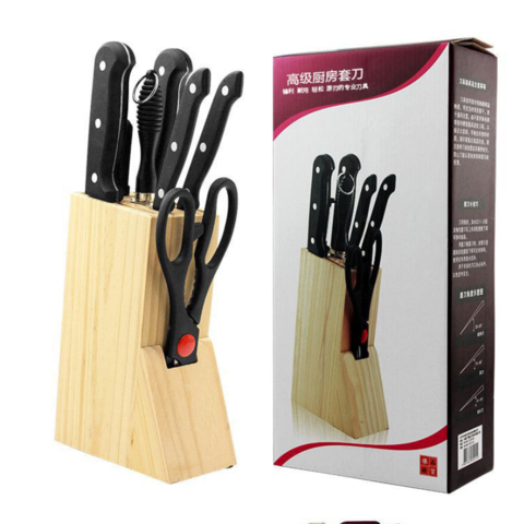 Buy Wholesale China Hot Sale 7pcs Steel Head Kitchen Knife Set With Scissors  And Knife Holder & Kitchen Knives Set at USD 80