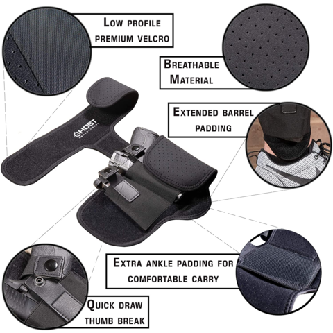 Holster de cheville dissimulé pour pistolet de port dissimulé | Holster de jambe universel avec chargeur