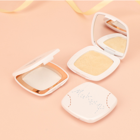 Portable Loose Powder Box with Mirror Mushroom Sponge Puff