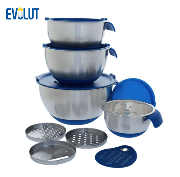 Buy Wholesale China Mixing Bowls With Airtight Lids, 6 Piece Stainless  Steel Metal Bowls By Umite Chef, Measurement Mark & Salad Bowl at USD 4.7